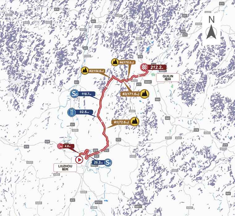 2019环广西公路自行车世界巡回赛柳州至桂林赛线路图