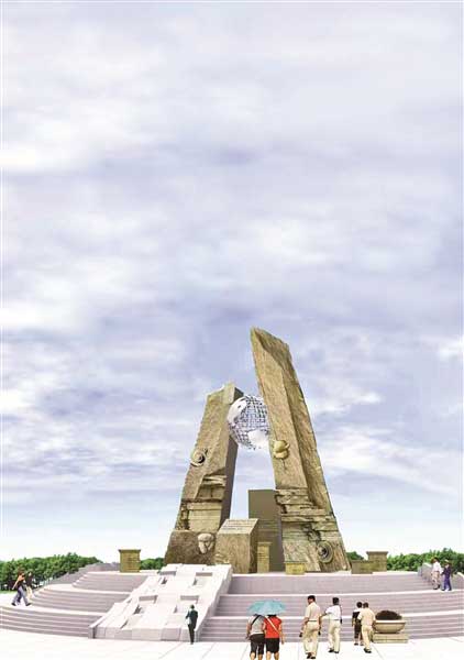 柳州新地标：“金钉子”雕塑落成在即