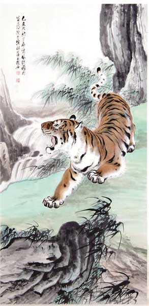 柳州博物馆举办名家精品虎画藏品展